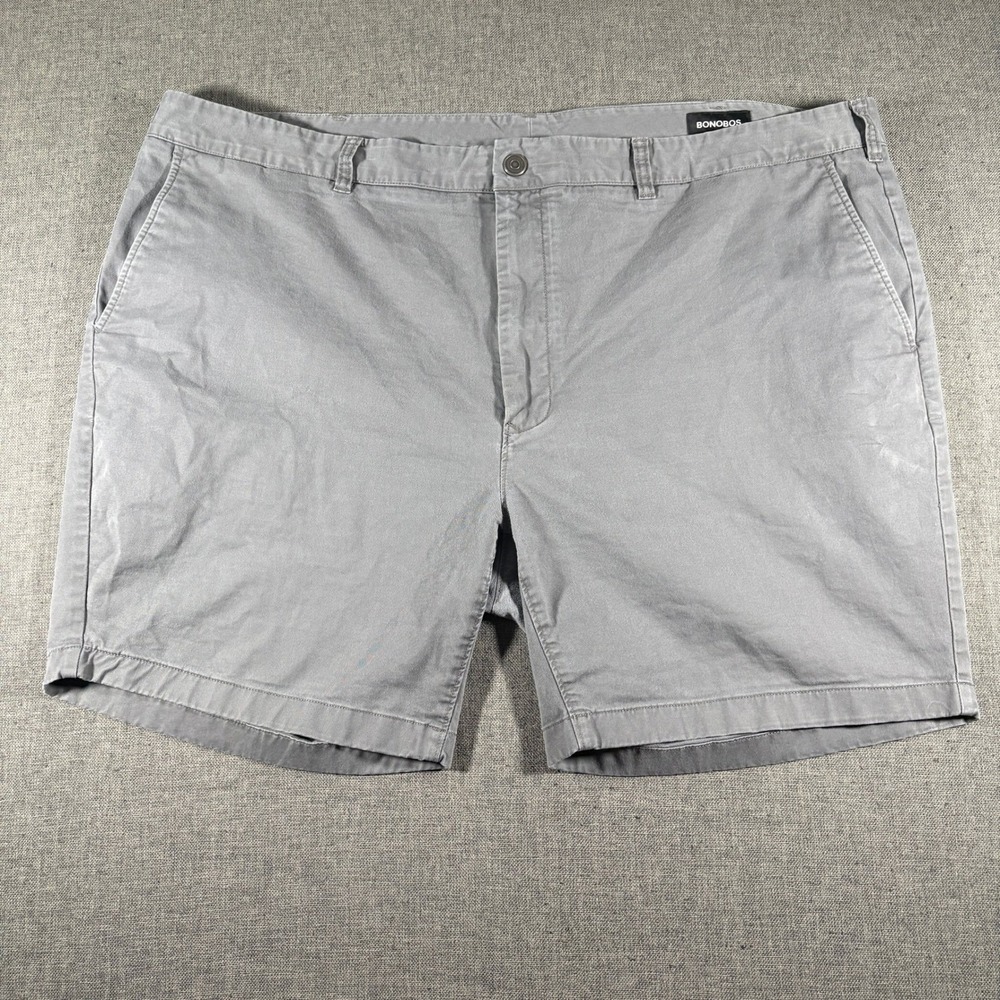 Bonobos Chino Shorts Mens 46 Grey 7 Inch Inseam Cotton Twill Casual
